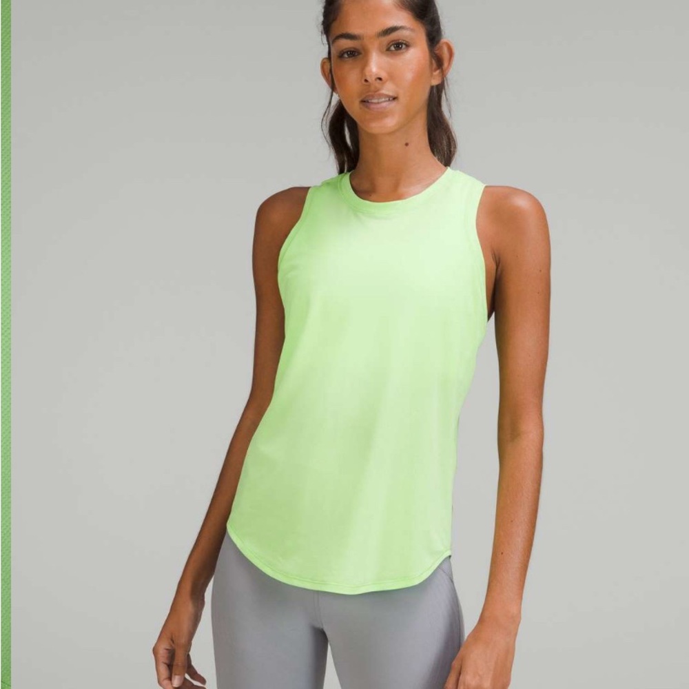 Lululemon high neck running and training tank top scream green